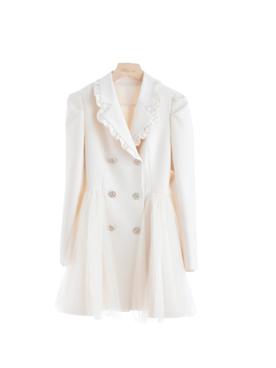 Pengpeng White Suit Dress
