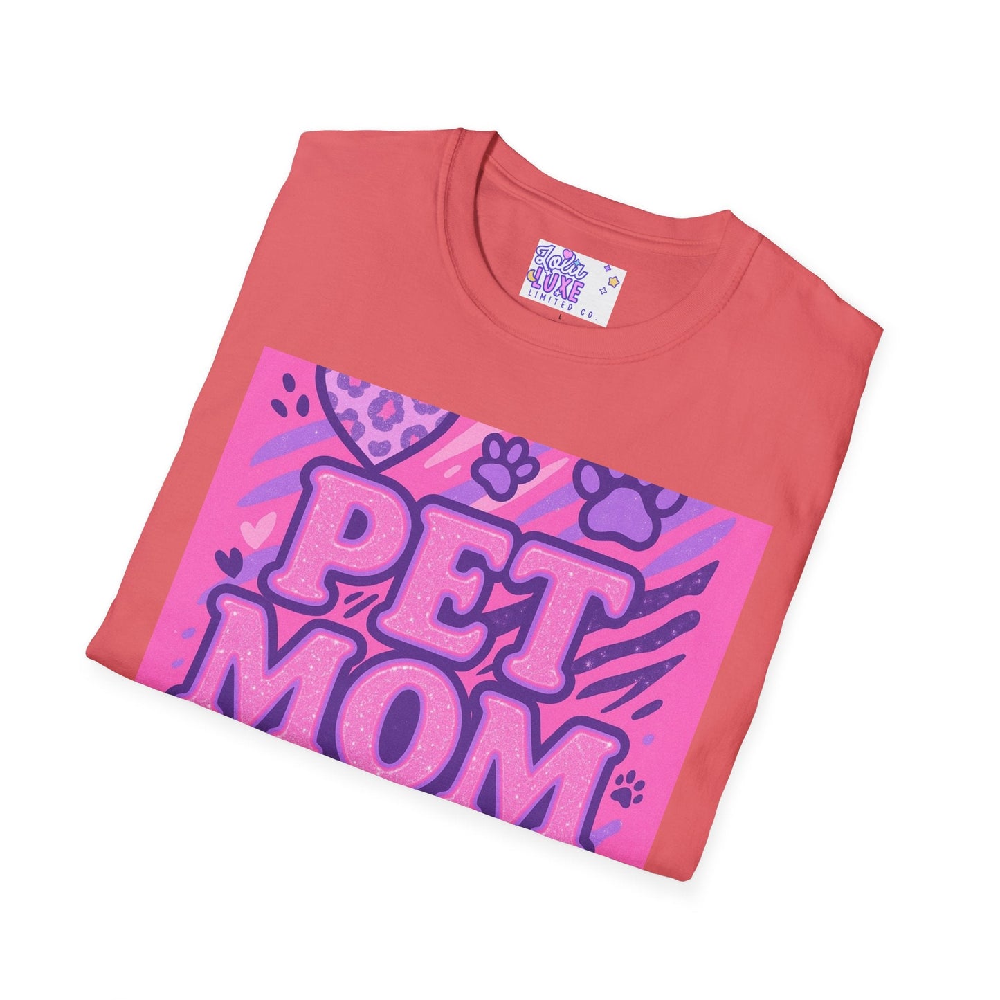 Pet Mom AF Unisex Softstyle Glam Tee - Cute Animal Lover Gift