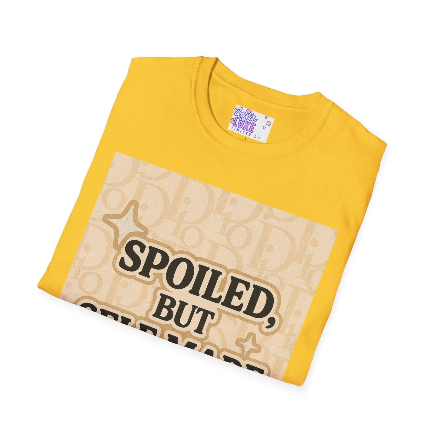 Spoiled, but Self-Made Unisex Softstyle Glam Tee