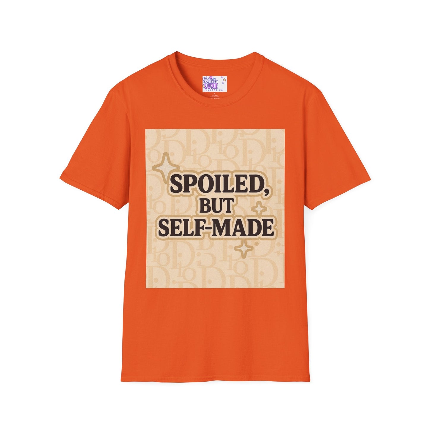 Spoiled, but Self-Made Unisex Softstyle Glam Tee