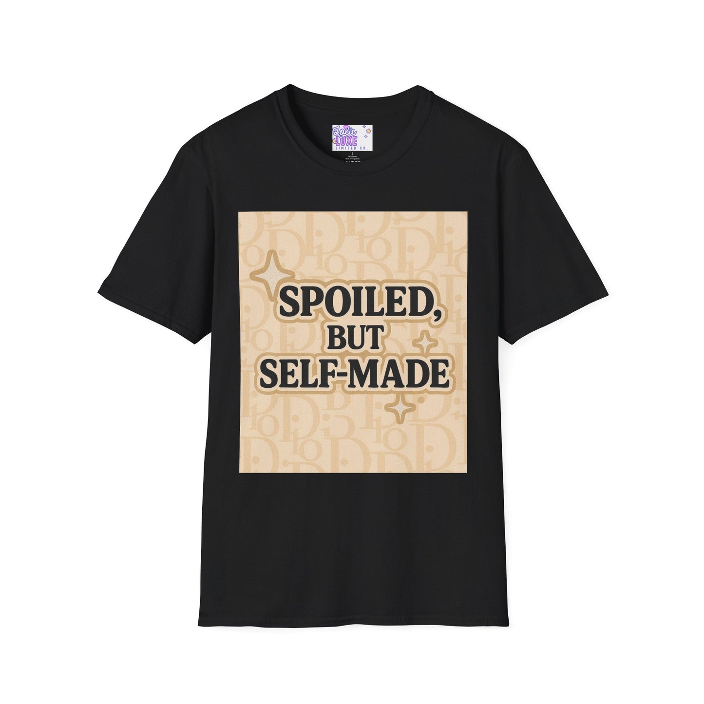 Spoiled, but Self-Made Unisex Softstyle Glam Tee