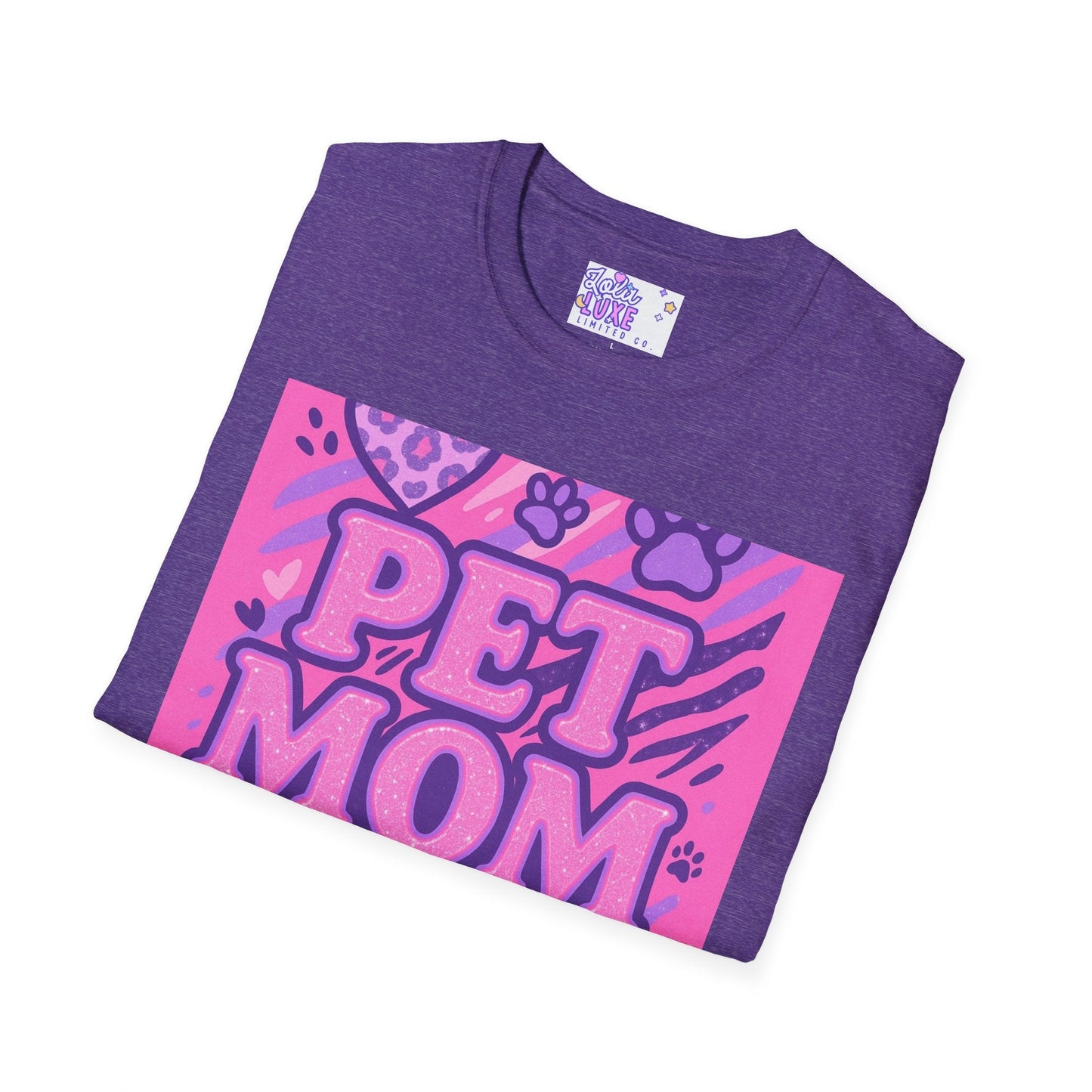 Pet Mom AF Unisex Softstyle Glam Tee - Cute Animal Lover Gift