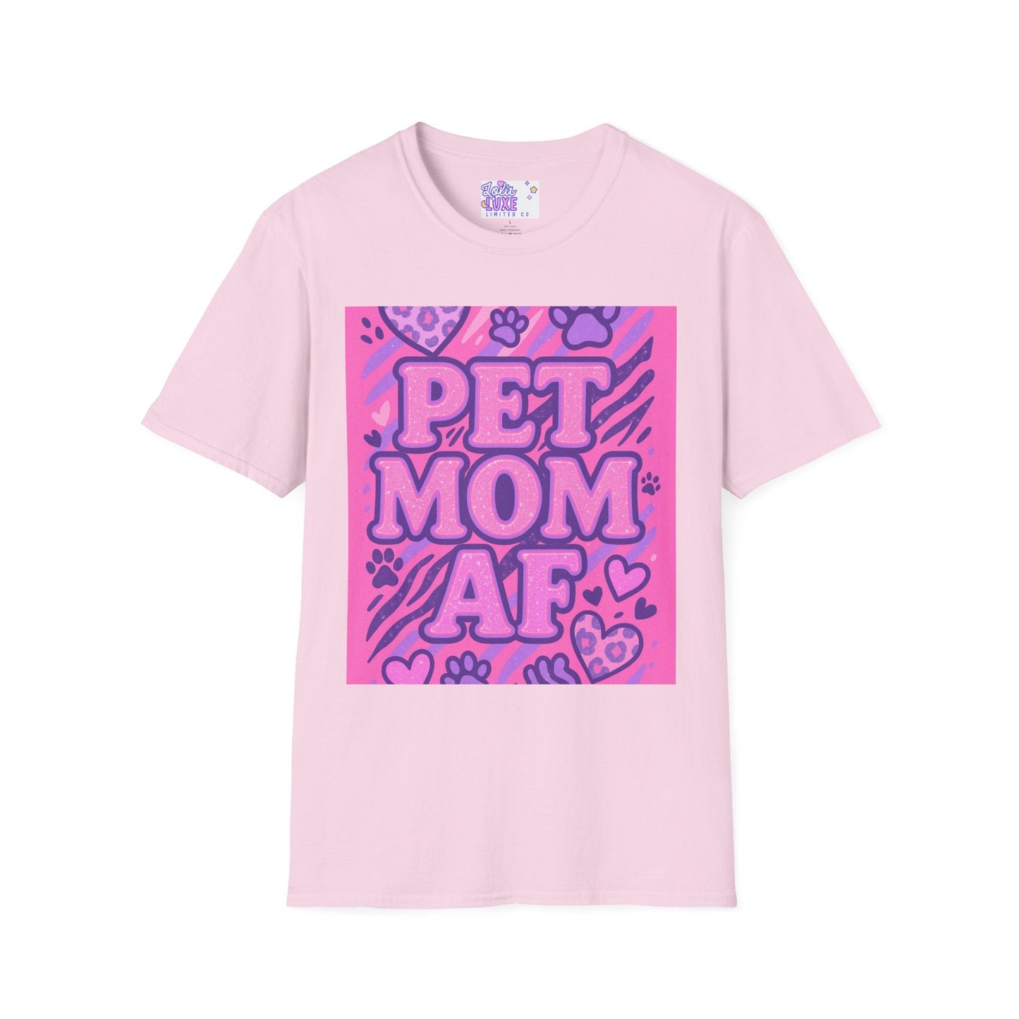 Pet Mom AF Unisex Softstyle Glam Tee - Cute Animal Lover Gift
