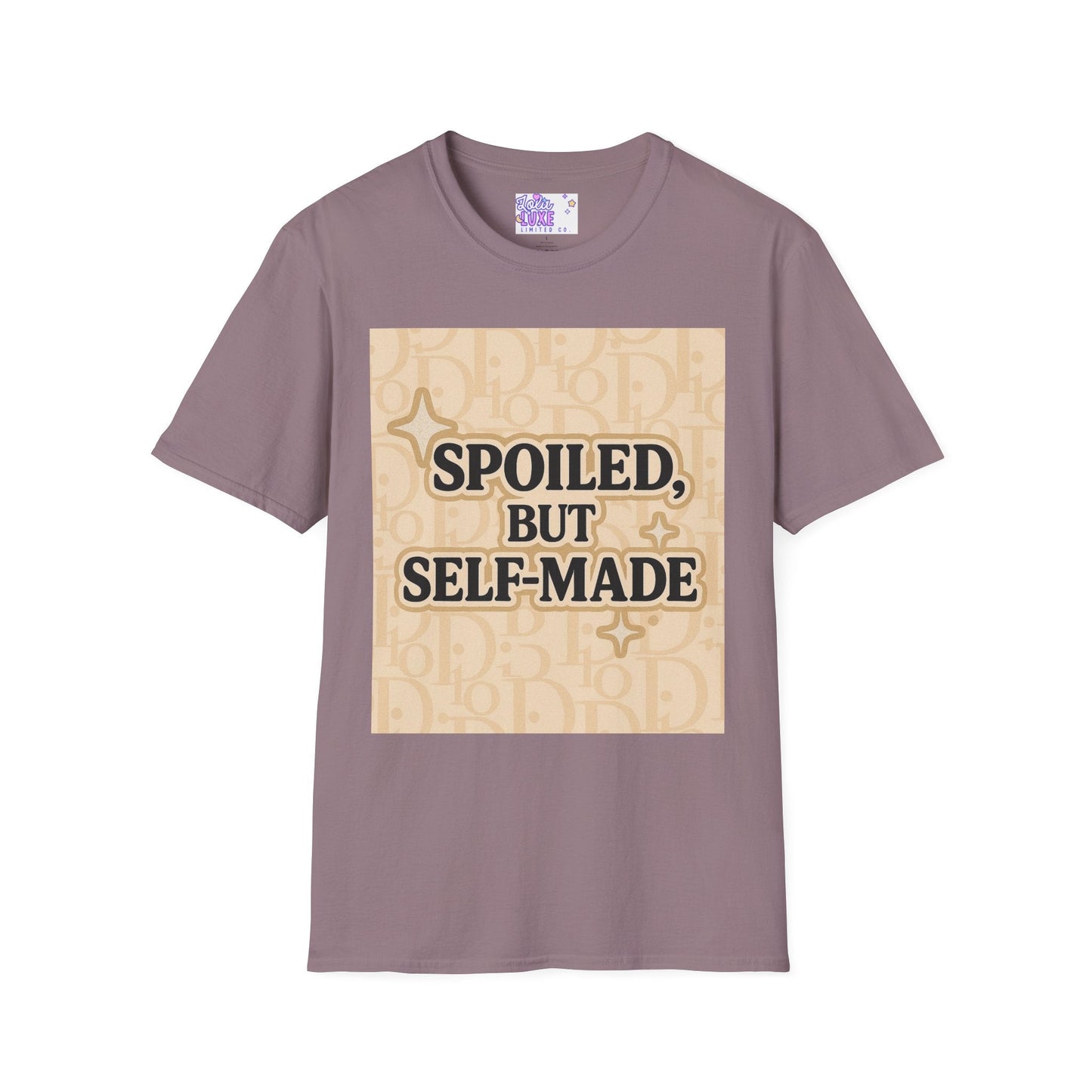Spoiled, but Self-Made Unisex Softstyle Glam Tee