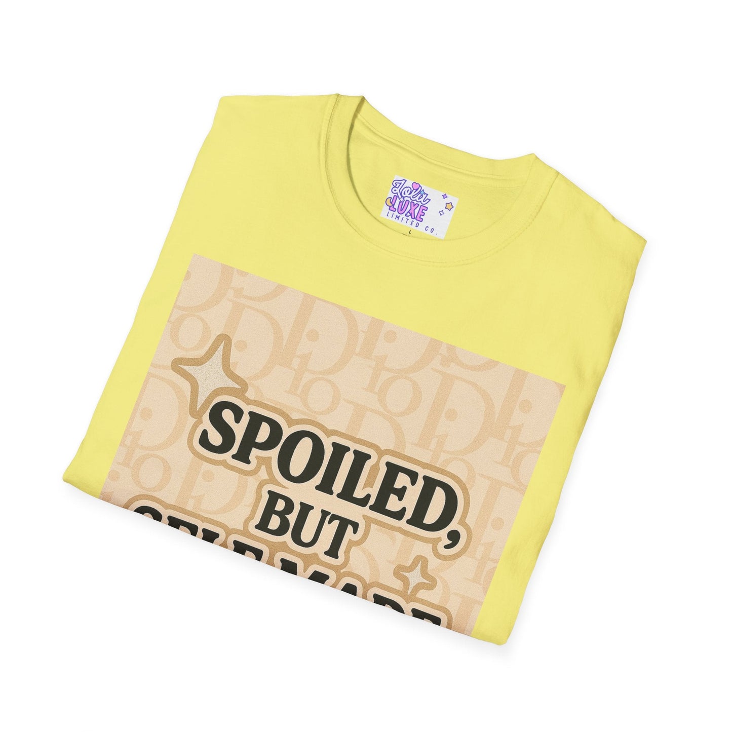 Spoiled, but Self-Made Unisex Softstyle Glam Tee