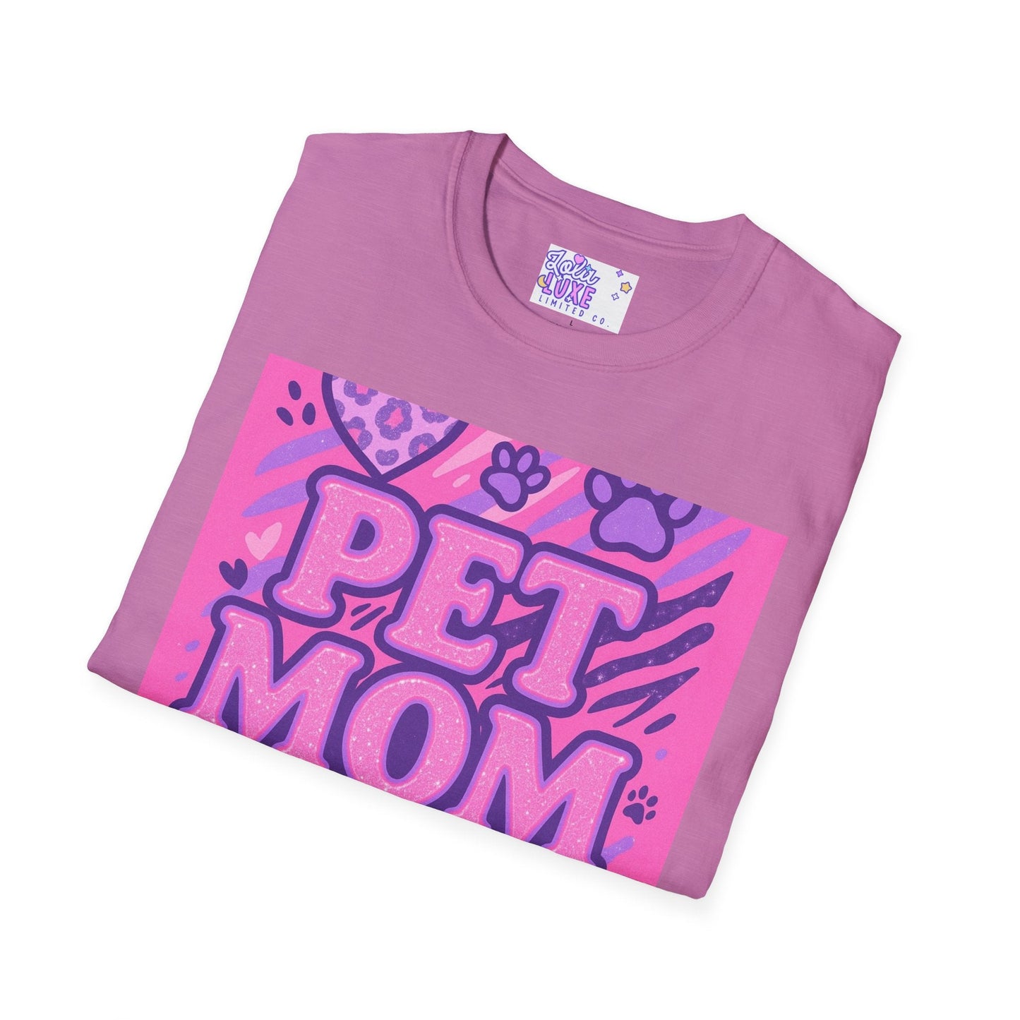 Pet Mom AF Unisex Softstyle Glam Tee - Cute Animal Lover Gift