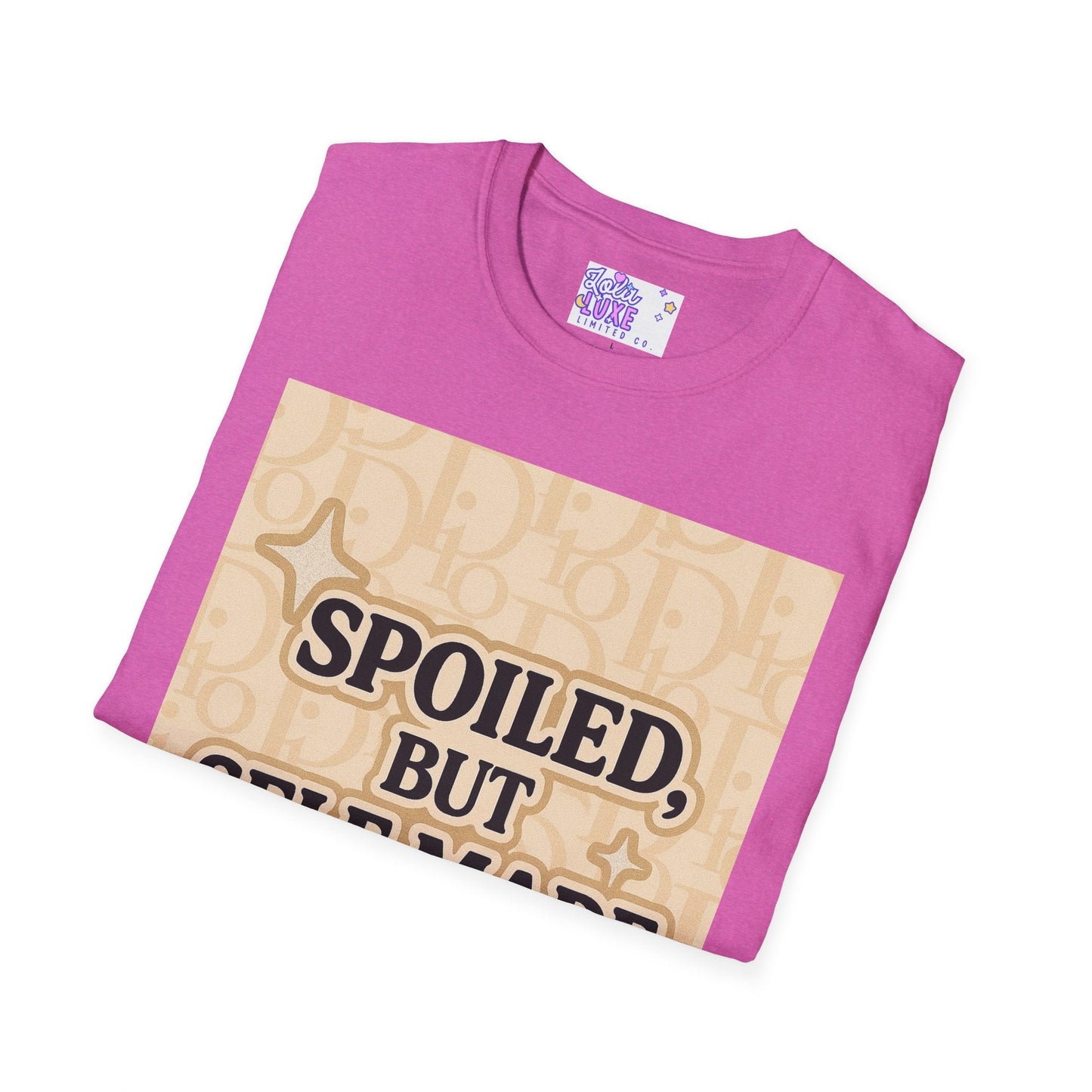 Spoiled, but Self-Made Unisex Softstyle Glam Tee