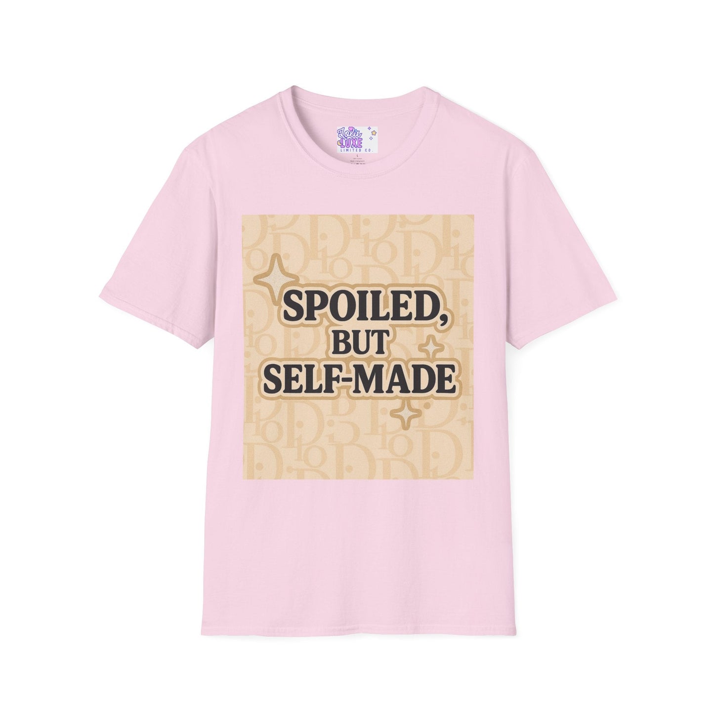 Spoiled, but Self-Made Unisex Softstyle Glam Tee