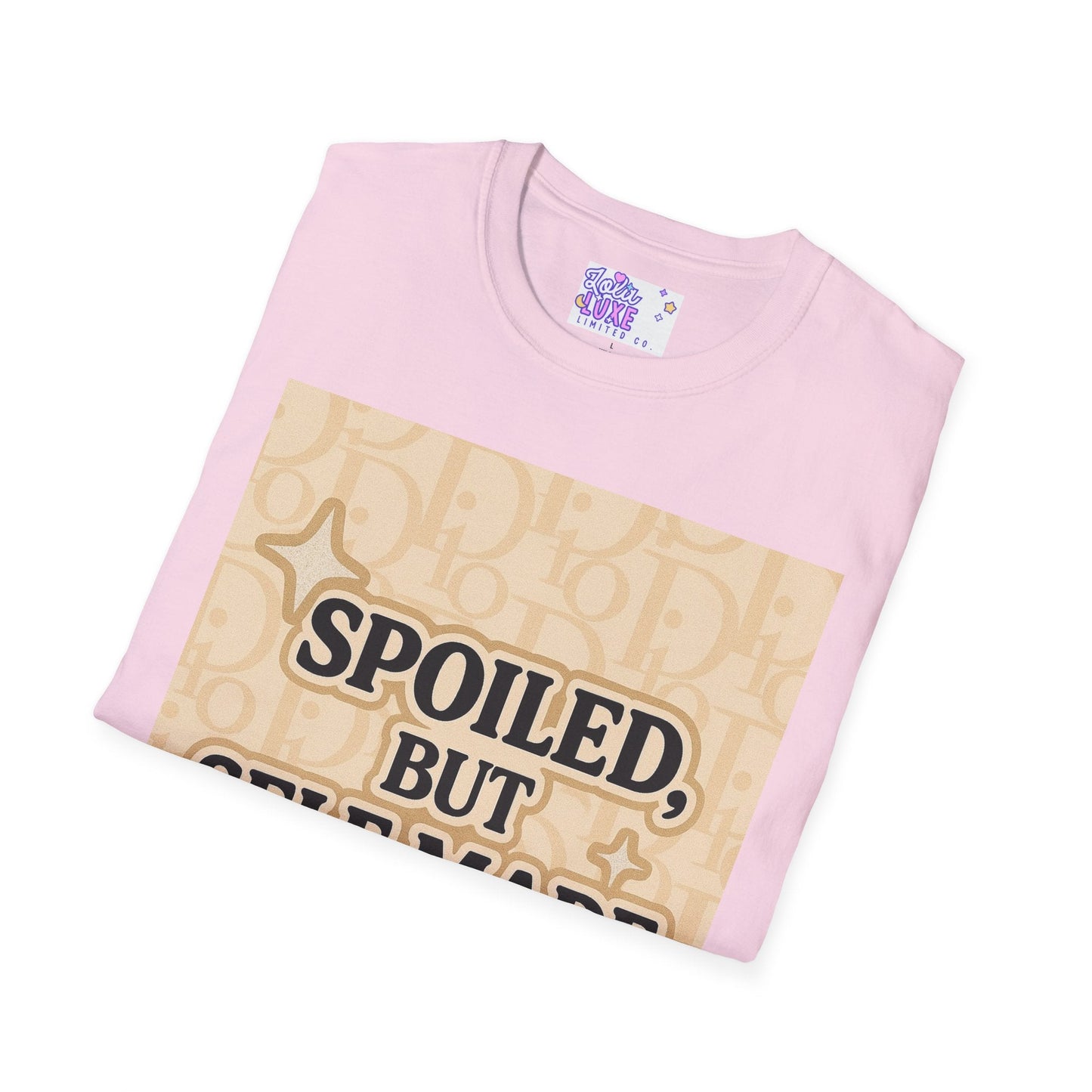 Spoiled, but Self-Made Unisex Softstyle Glam Tee