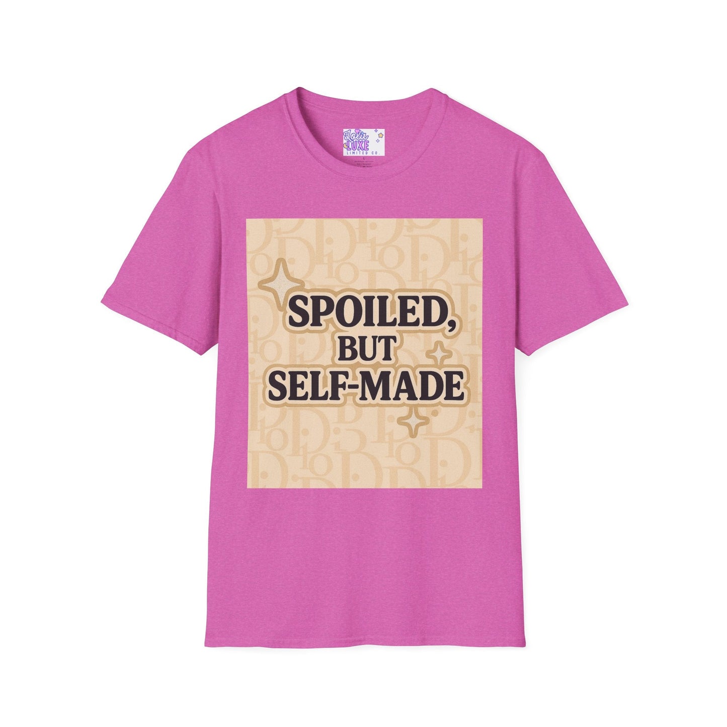 Spoiled, but Self-Made Unisex Softstyle Glam Tee