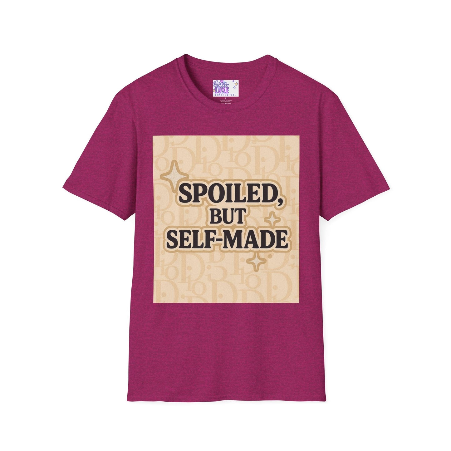 Spoiled, but Self-Made Unisex Softstyle Glam Tee