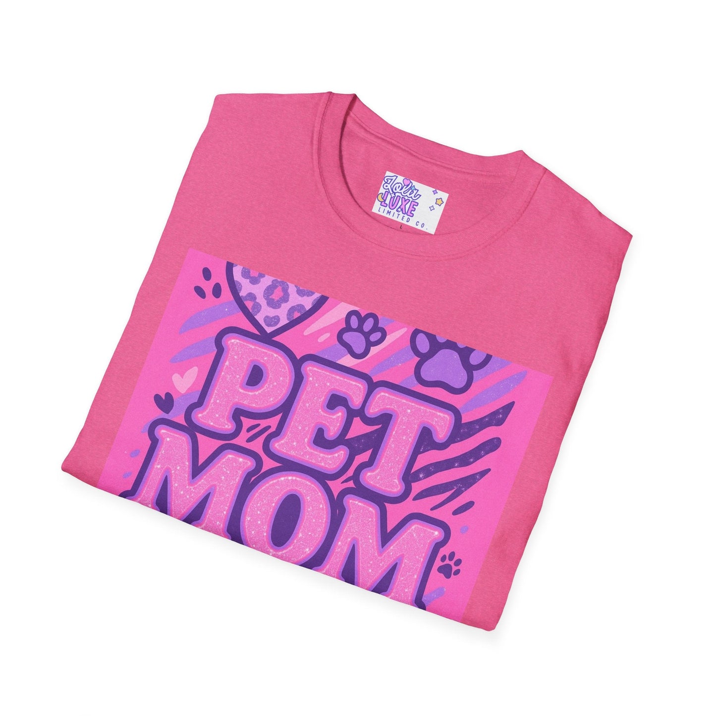 Pet Mom AF Unisex Softstyle Glam Tee - Cute Animal Lover Gift