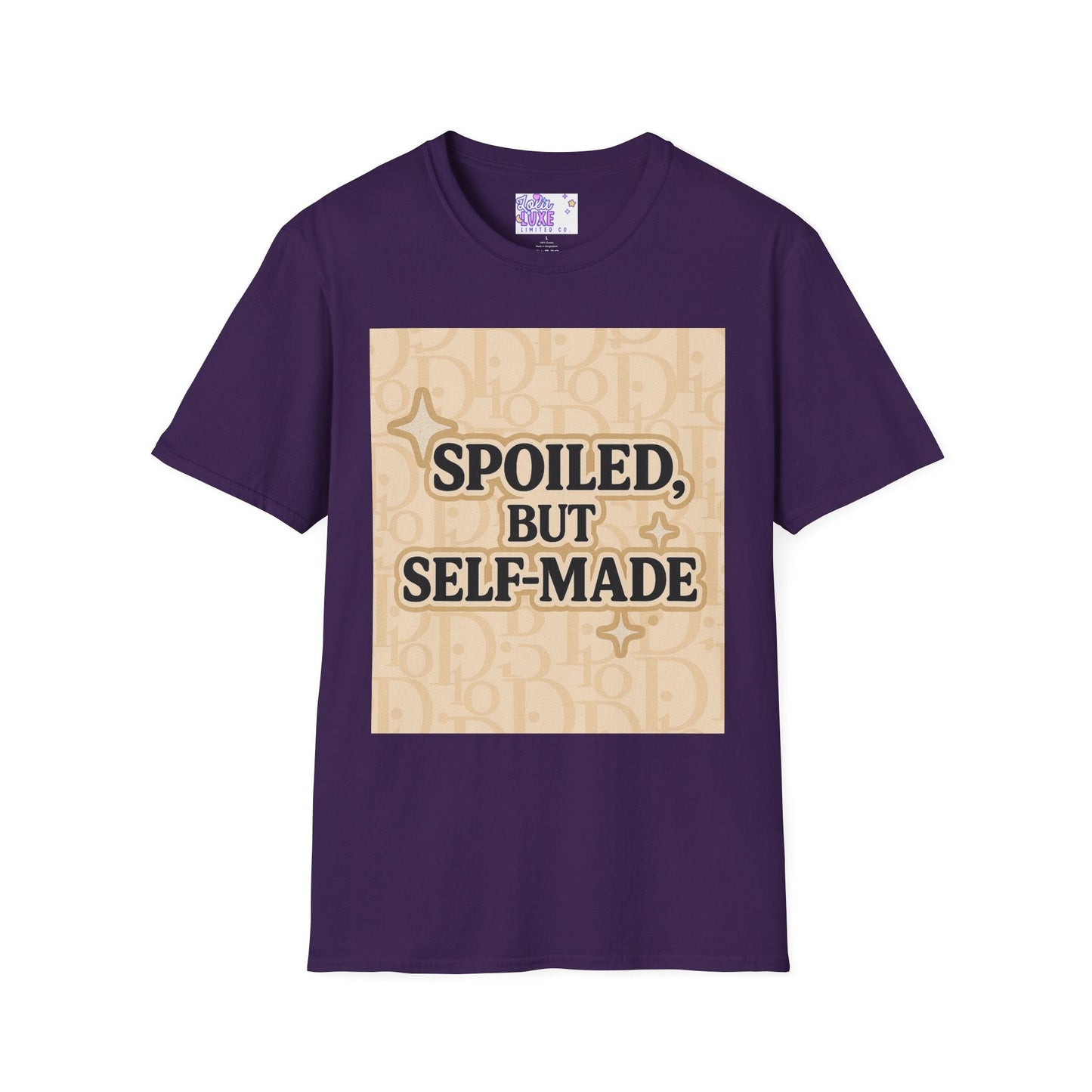 Spoiled, but Self-Made Unisex Softstyle Glam Tee