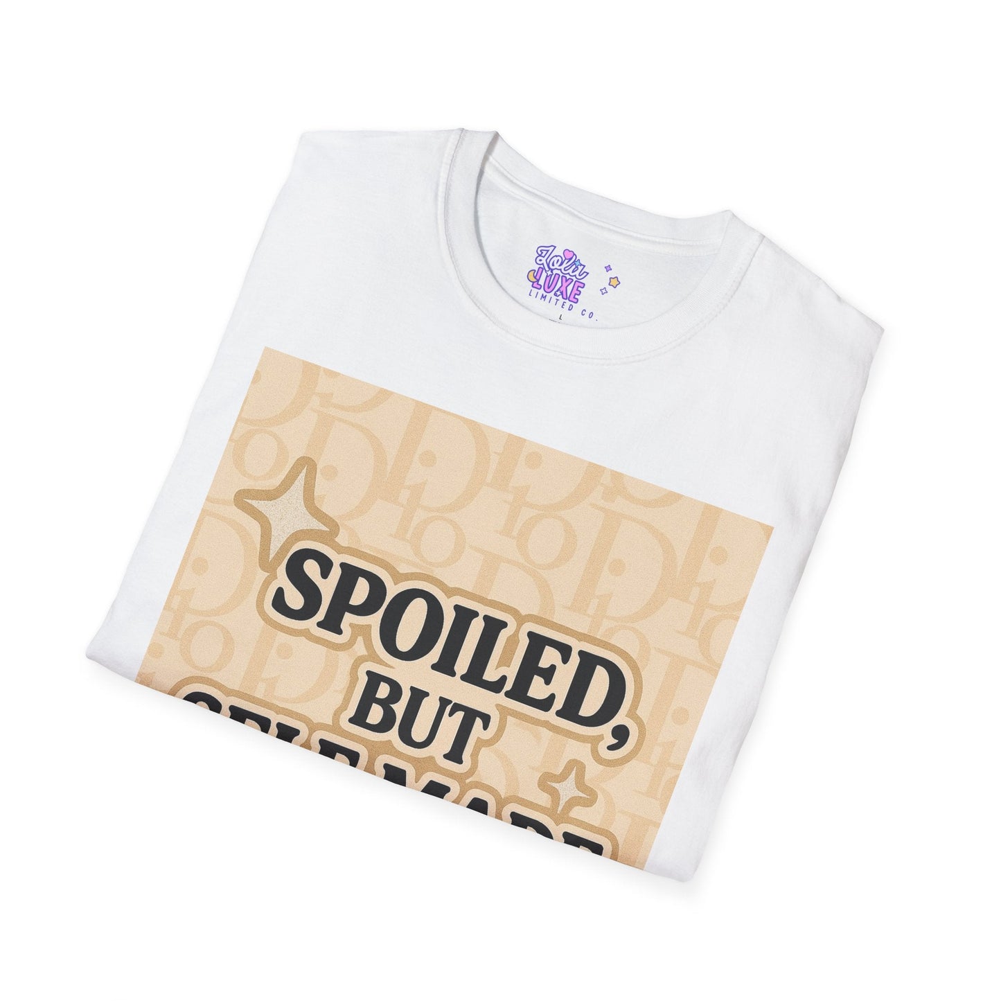 Spoiled, but Self-Made Unisex Softstyle Glam Tee