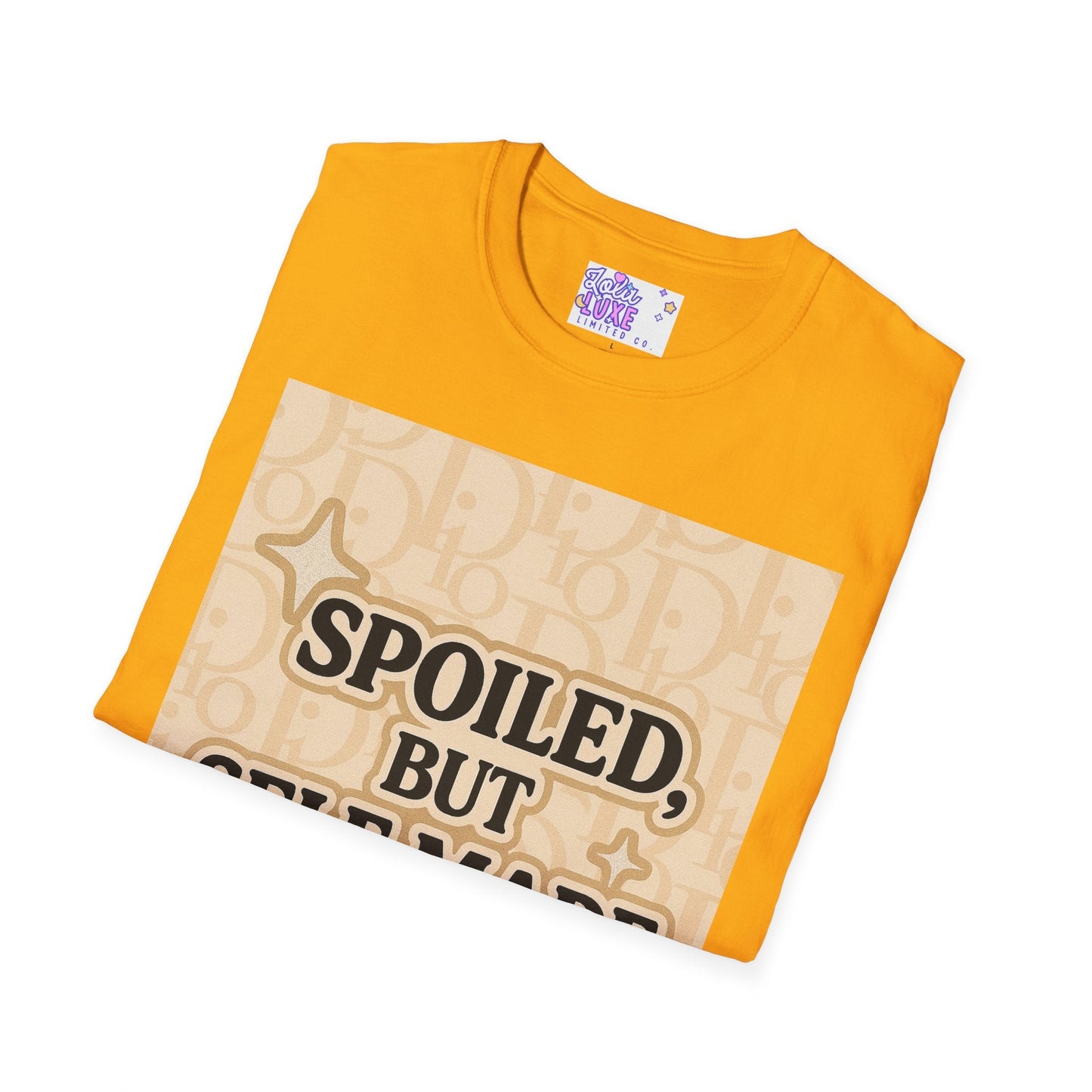 Spoiled, but Self-Made Unisex Softstyle Glam Tee