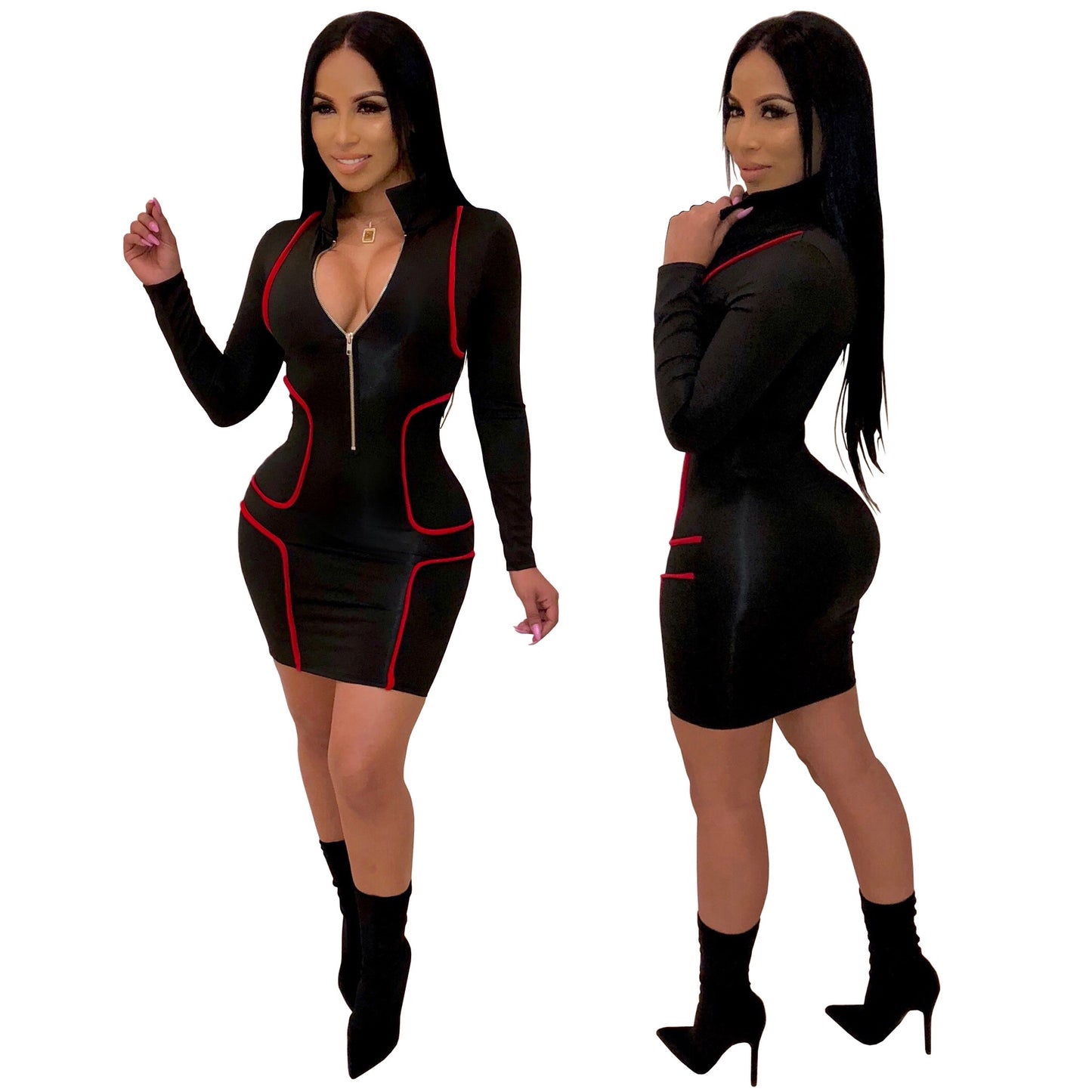 V-neck Bodycon Dress