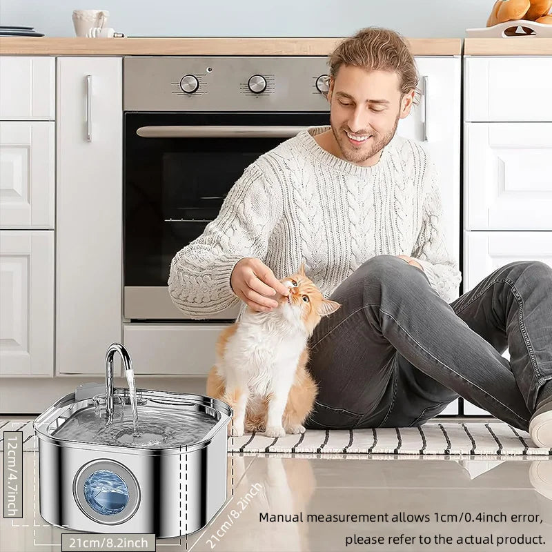 Stainless Steel Cat Water Fountain 3.2L Pet Water Fountain Dog Water Dispenser Automatic Cat Fountain Dog Bowls Cat Products