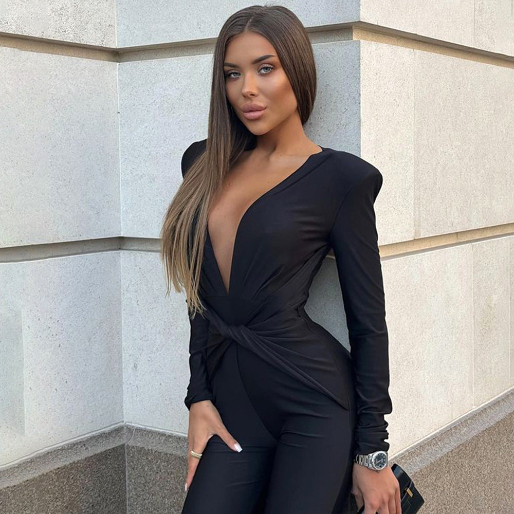 V-neck Jumpsuit