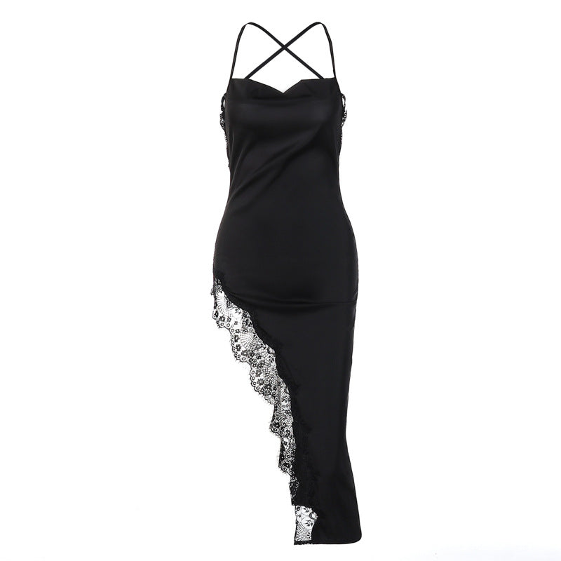 Backless Slim Fit Lace Sling Dress