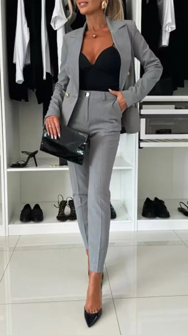 Button-down Jacket & Slim-fit Trousers