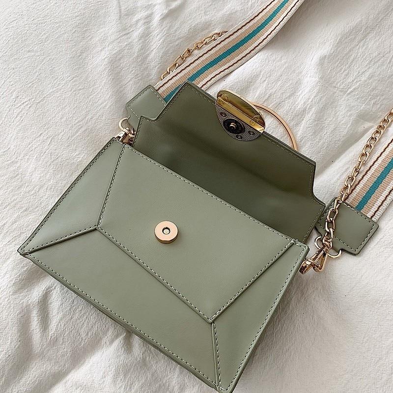 Contrast PU Leather Crossbody Shoulder Messenger Bag