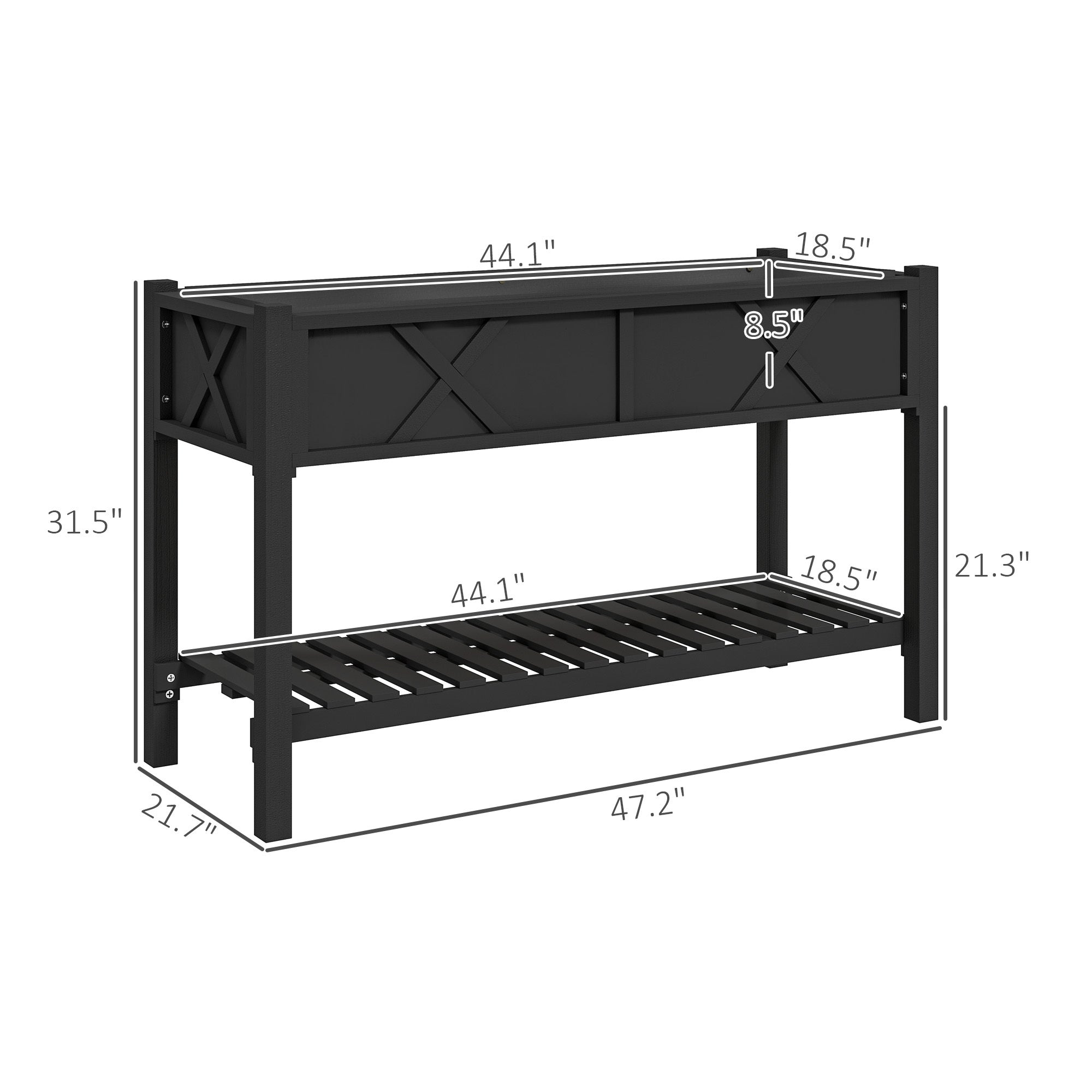 Raised Garden Bed, 47 X 22 X 31.5 In.
