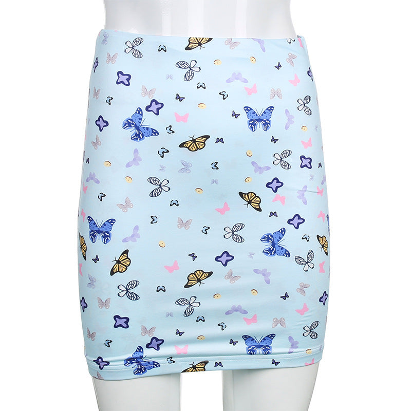 Butterfly Print Skirt Set