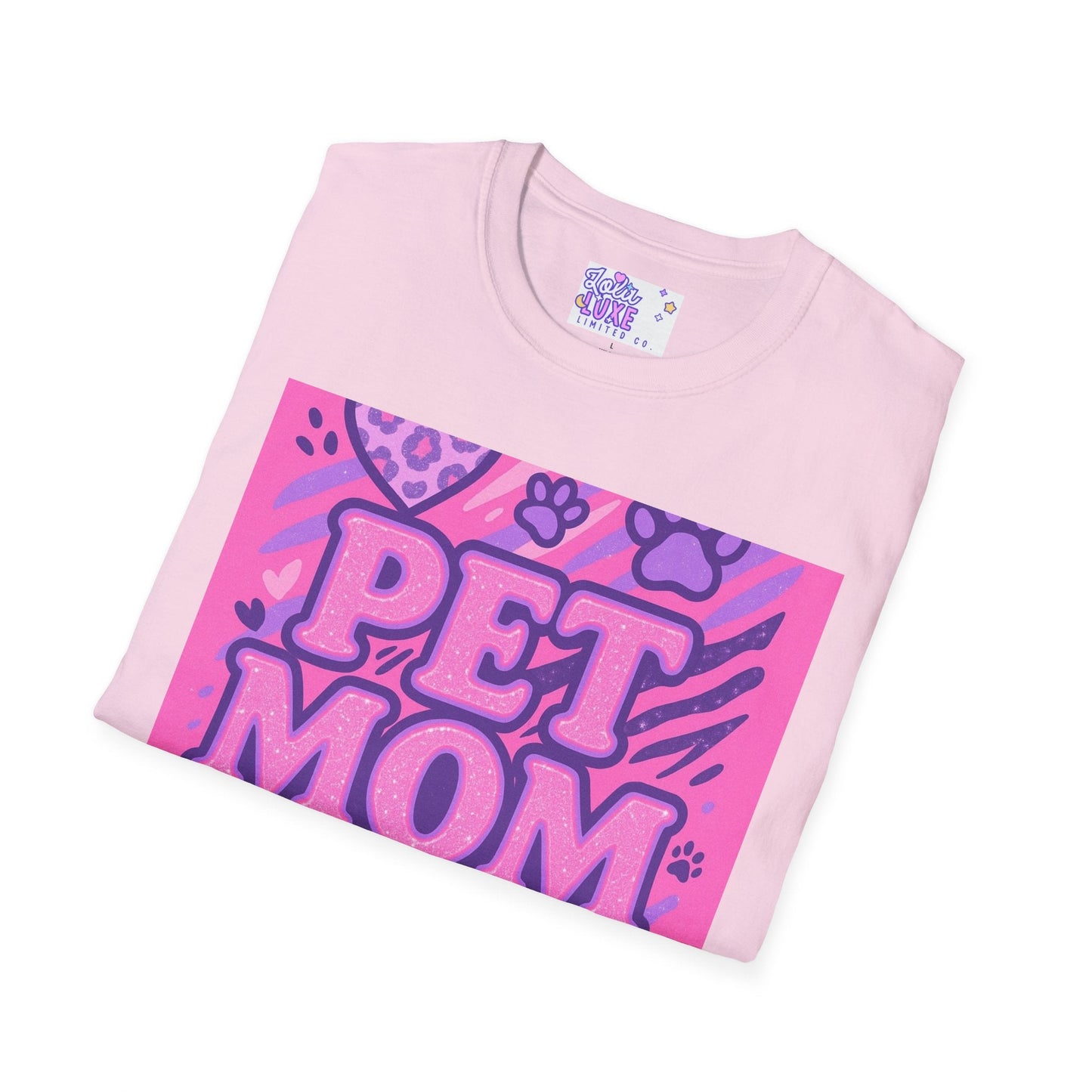 Pet Mom AF Unisex Softstyle Glam Tee - Cute Animal Lover Gift