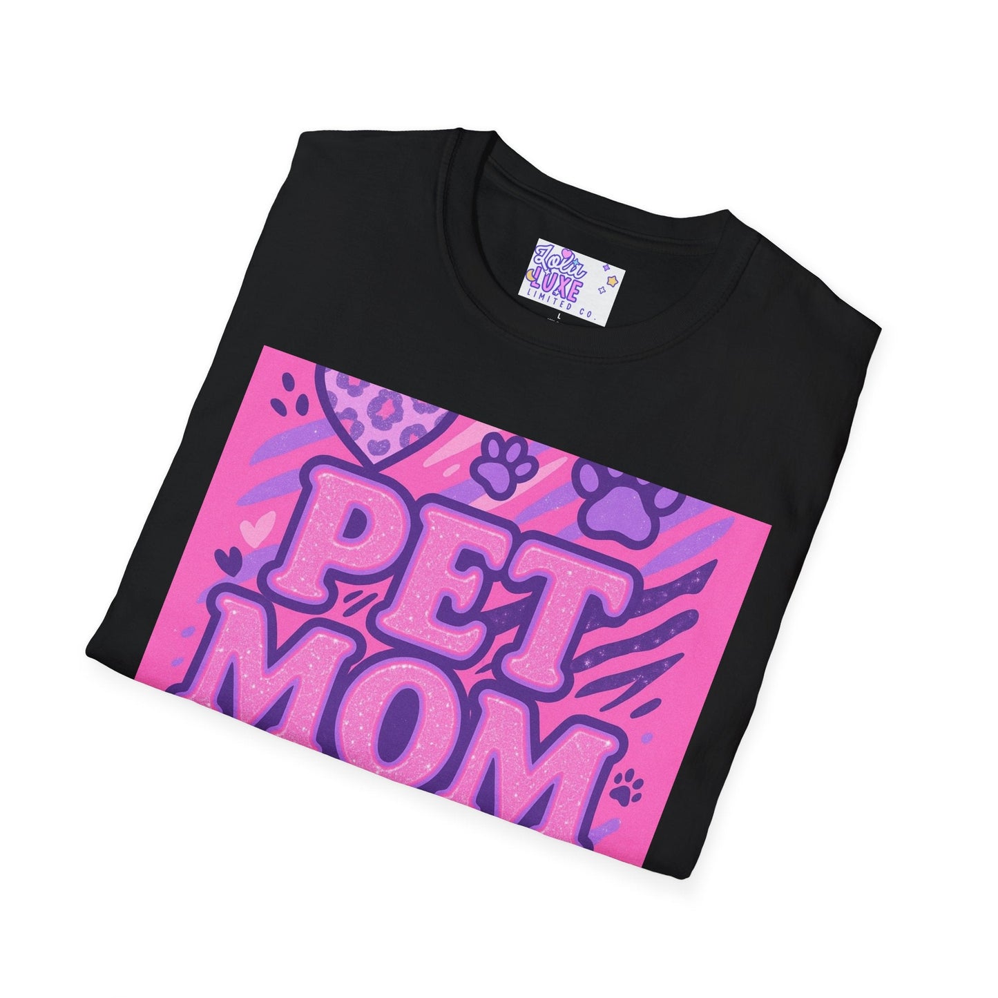 Pet Mom AF Unisex Softstyle Glam Tee - Cute Animal Lover Gift