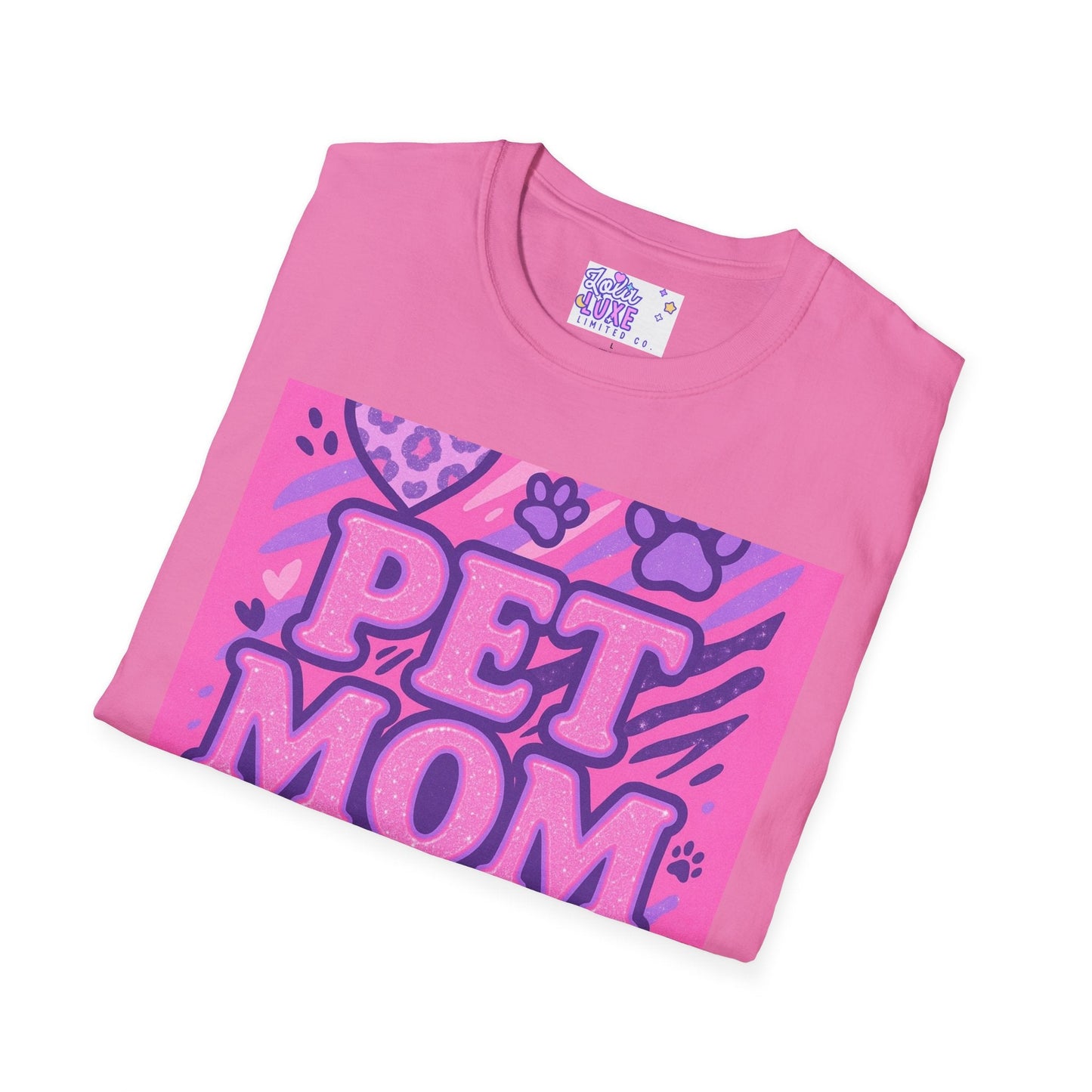 Pet Mom AF Unisex Softstyle Glam Tee - Cute Animal Lover Gift