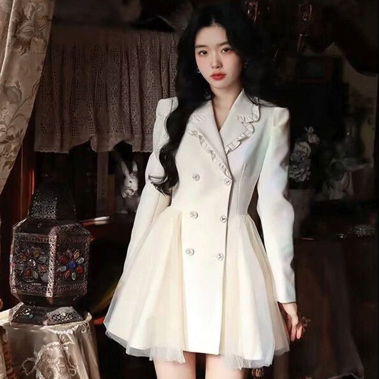 Pengpeng White Suit Dress