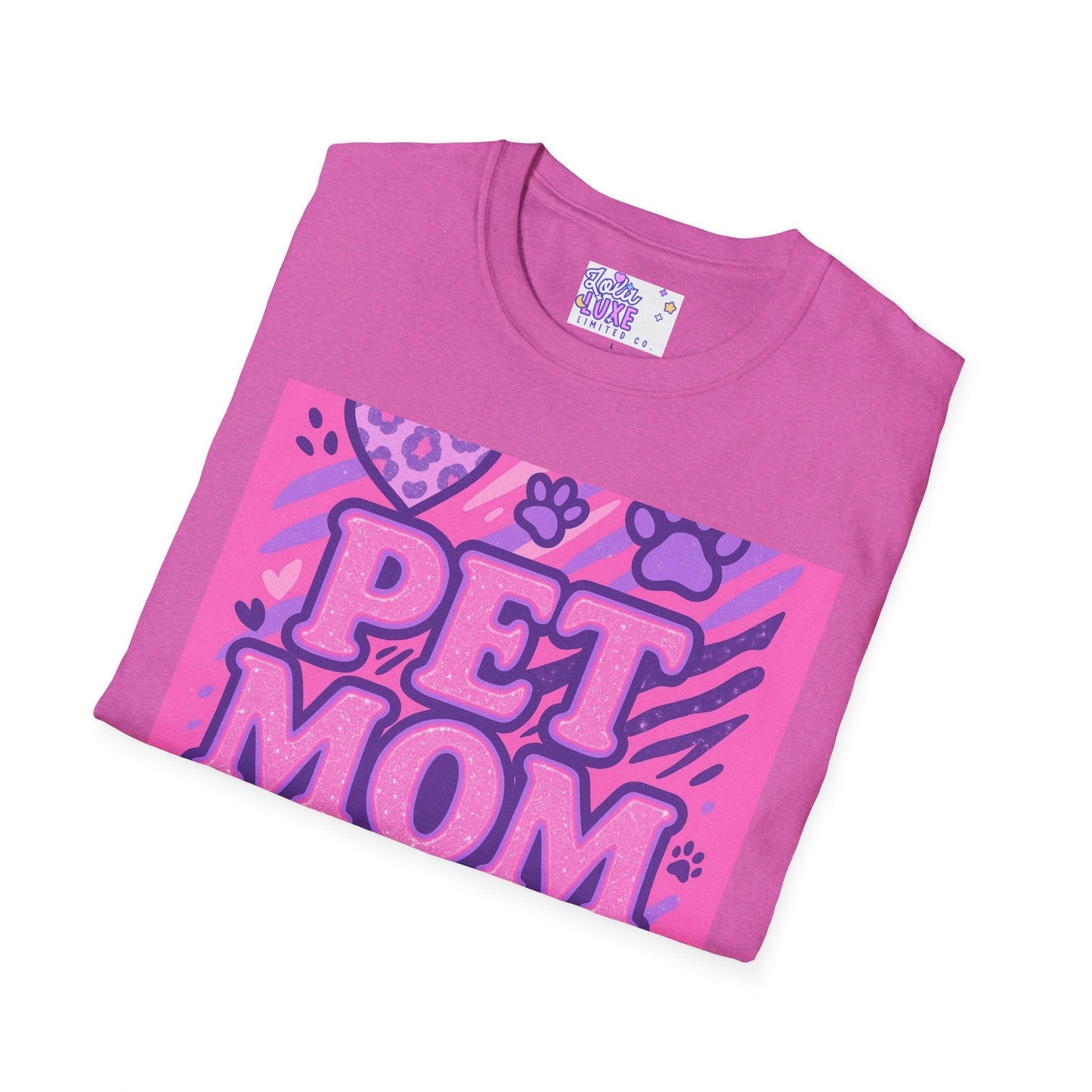 Pet Mom AF Unisex Softstyle Glam Tee - Cute Animal Lover Gift