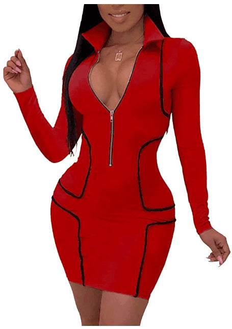 V-neck Bodycon Dress