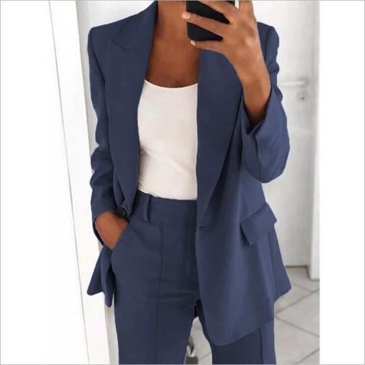 Lapel Blazer Jacket & Slim-fit Pocket Trousers