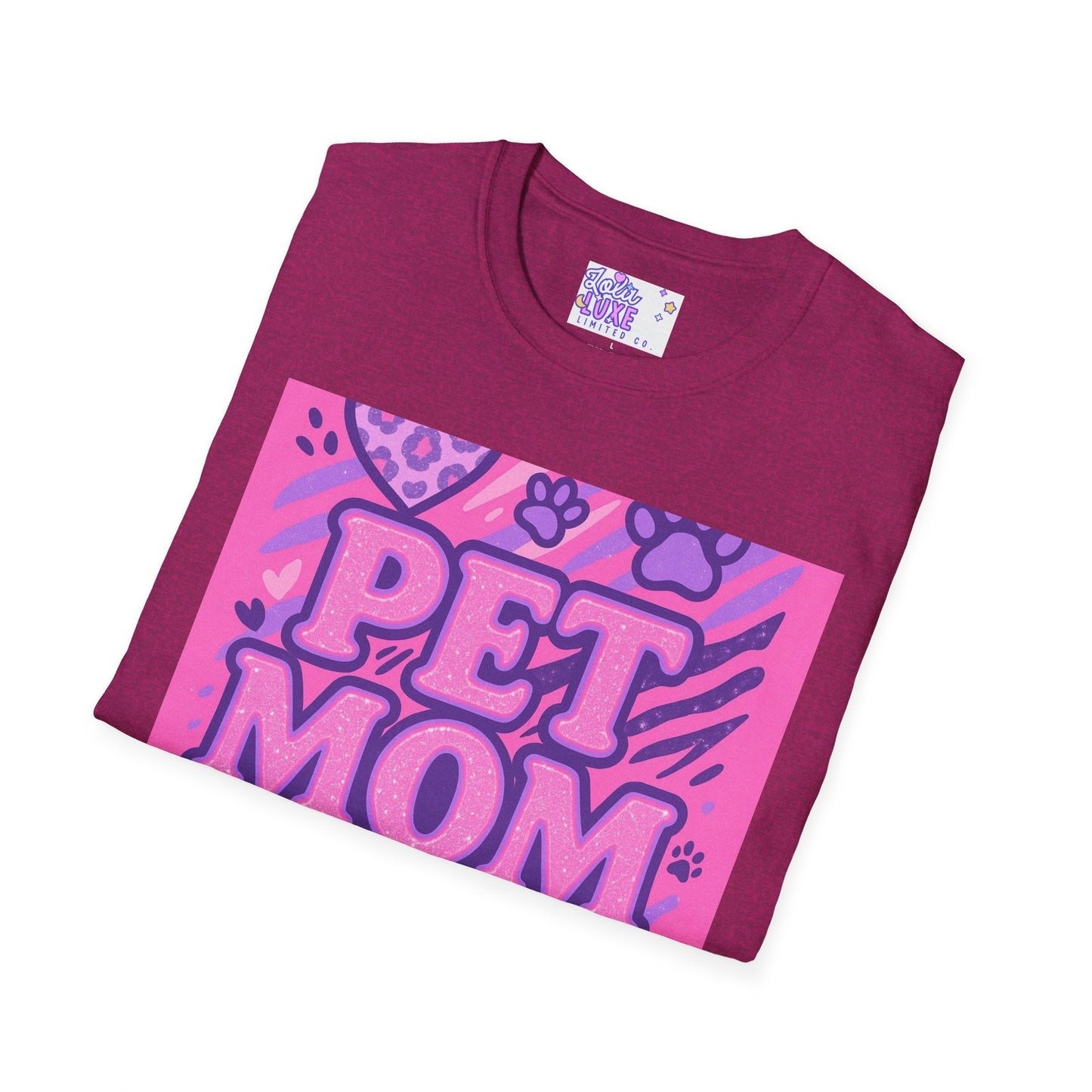 Pet Mom AF Unisex Softstyle Glam Tee - Cute Animal Lover Gift