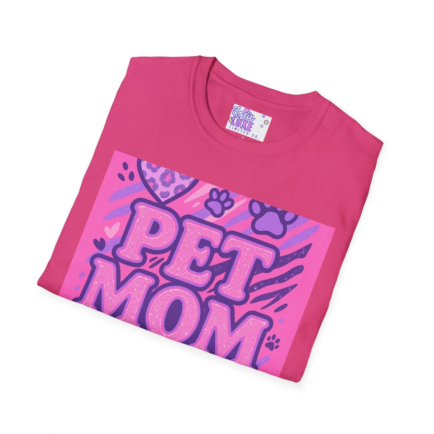 Pet Mom AF Unisex Softstyle Glam Tee - Cute Animal Lover Gift