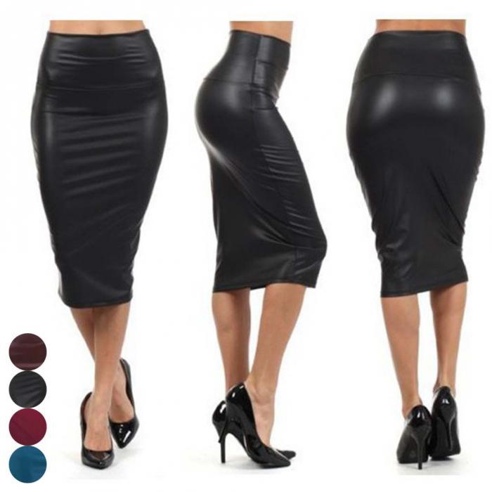 Faux Leather Pencil Skirt