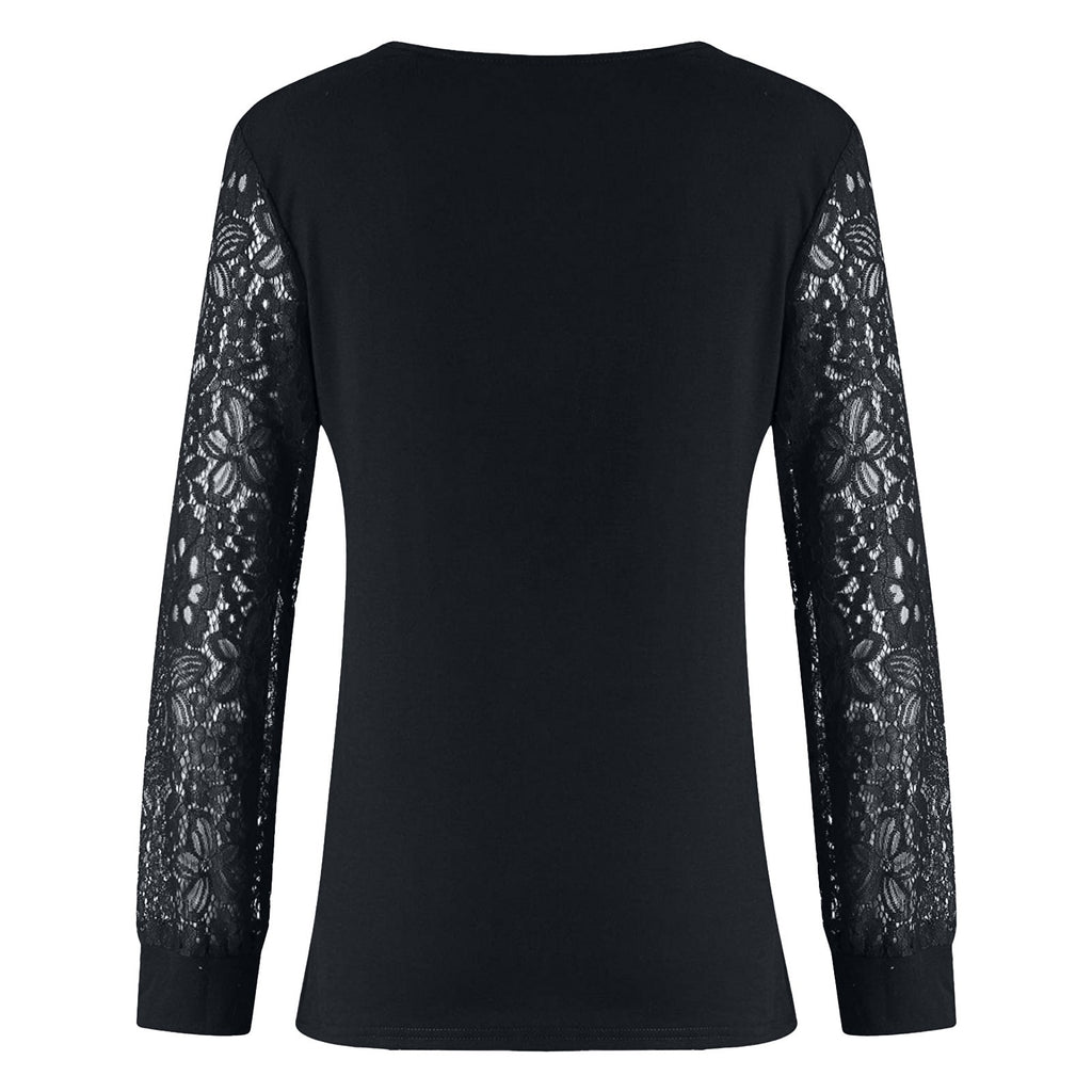 Long Sleeve Lace V-neck Shirt