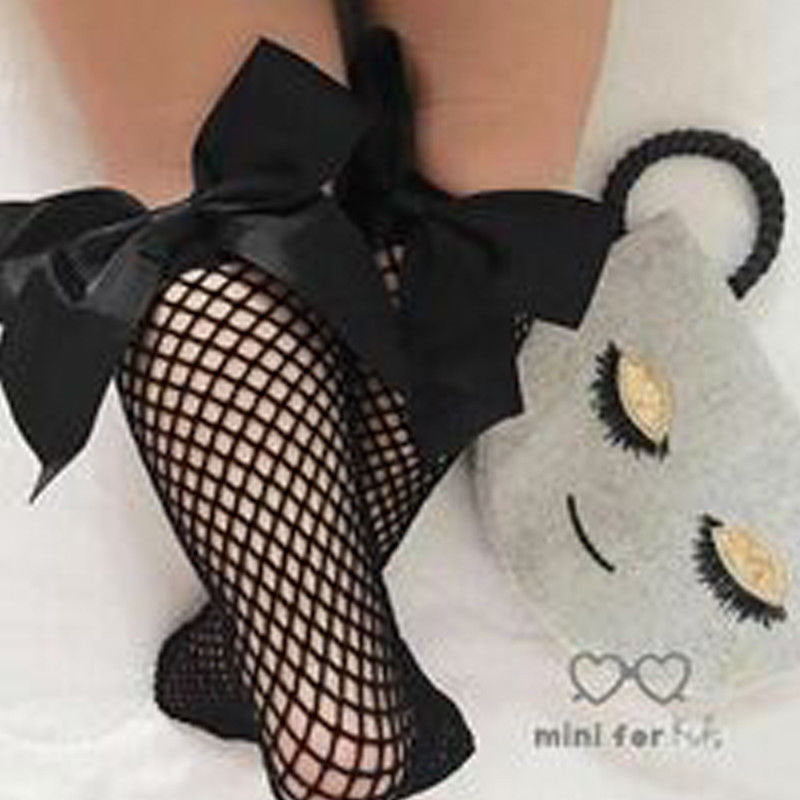 Fishnet Oversized Bow Socks