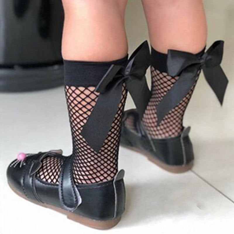 Fishnet Oversized Bow Socks