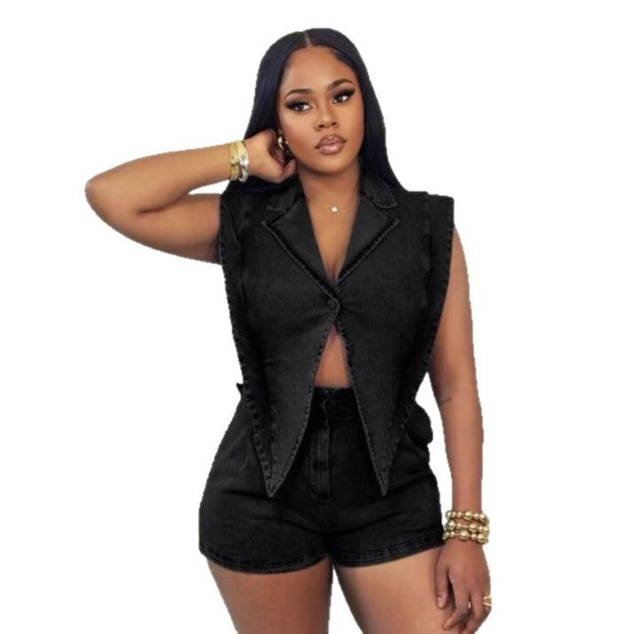 Casual Washed Loose  Siamese Shorts