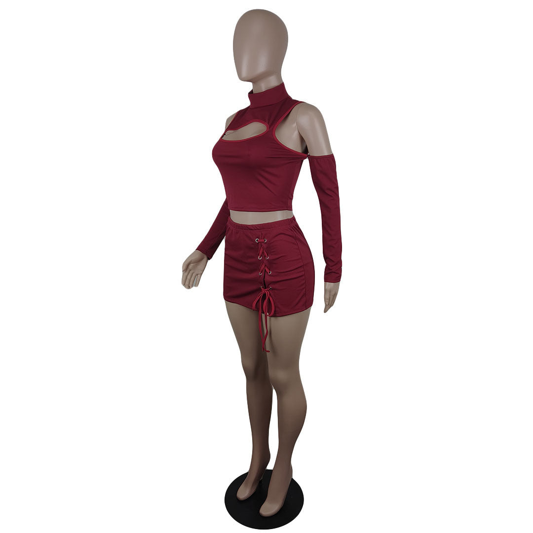 Ladies Skirt Eyelet Set