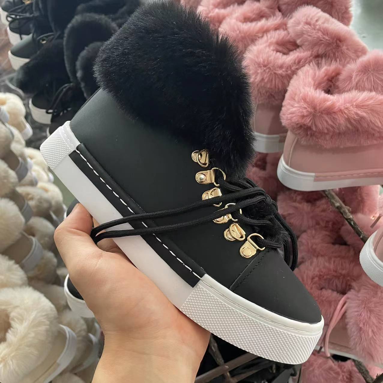 Fuzzy Ankle Boots