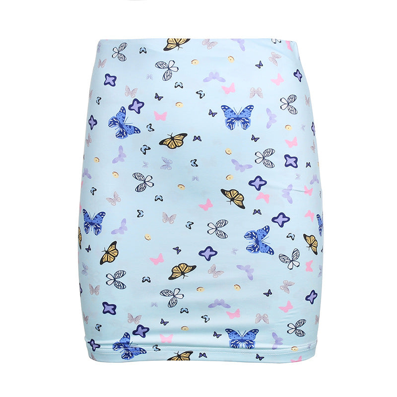 Butterfly Print Skirt Set