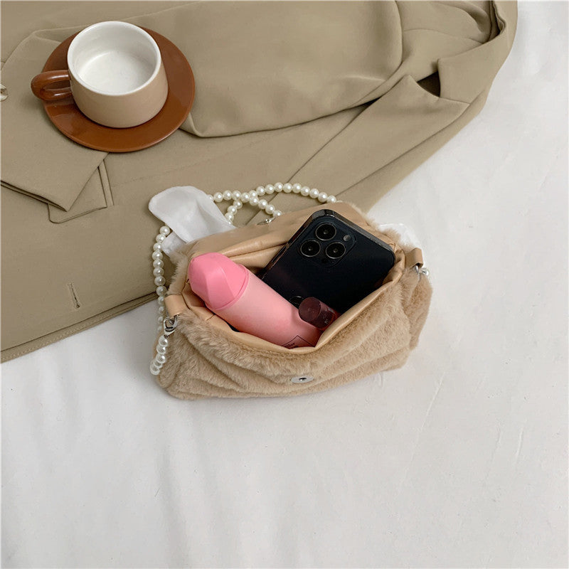 Plush  Pearl Hand Bag
