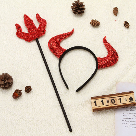 Halloween Headband & Pitchfork