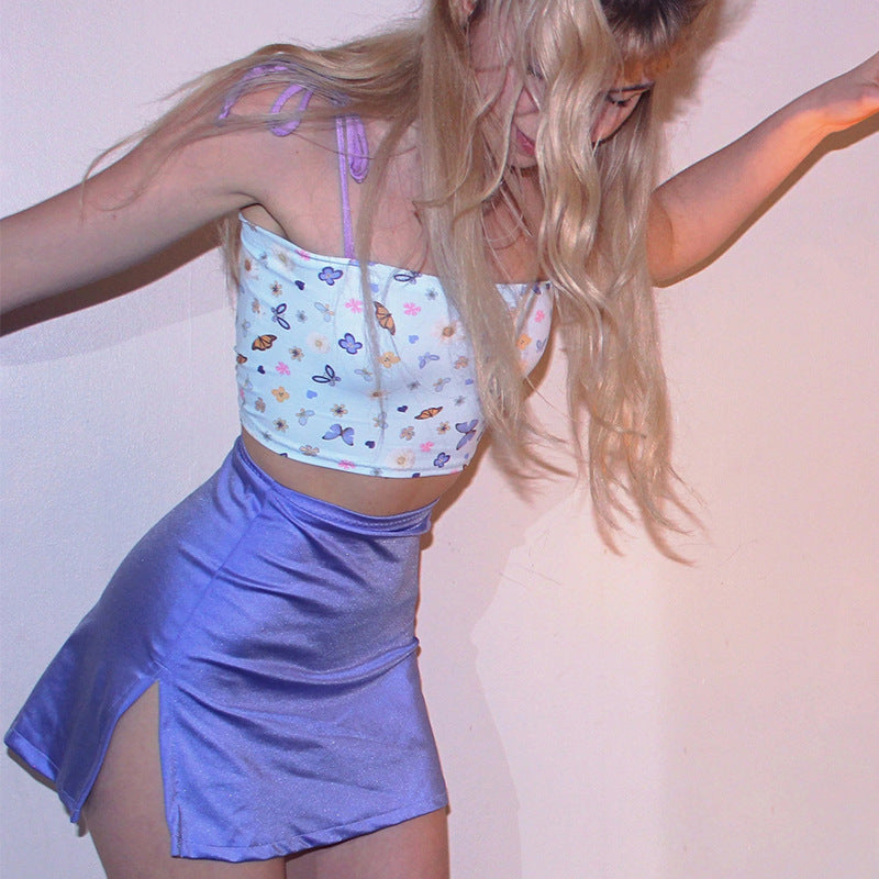 Butterfly Print Skirt Set