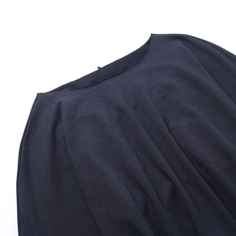 Drawstring cutout sweater dress