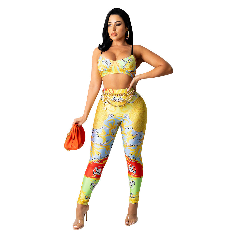 Print Pants Two-piece Set