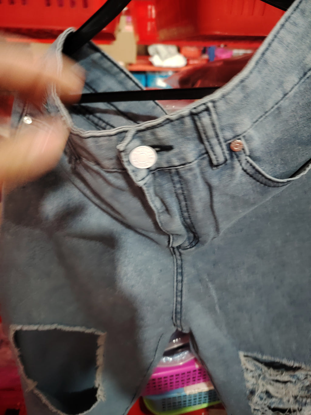 Retro Hole-punched Wide-legged Pants